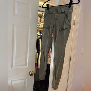 Blank NYC Green Moto Zipper Pants